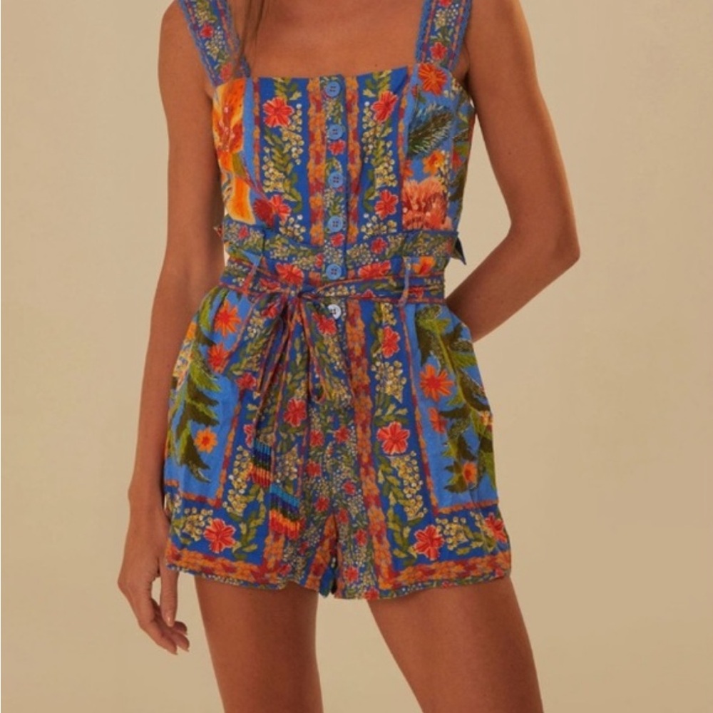 FARM Rio Floral Blue Jumpsuit